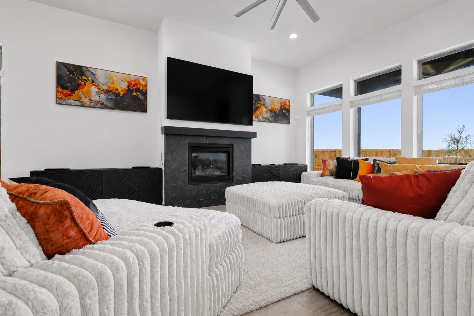 Living room fireplace