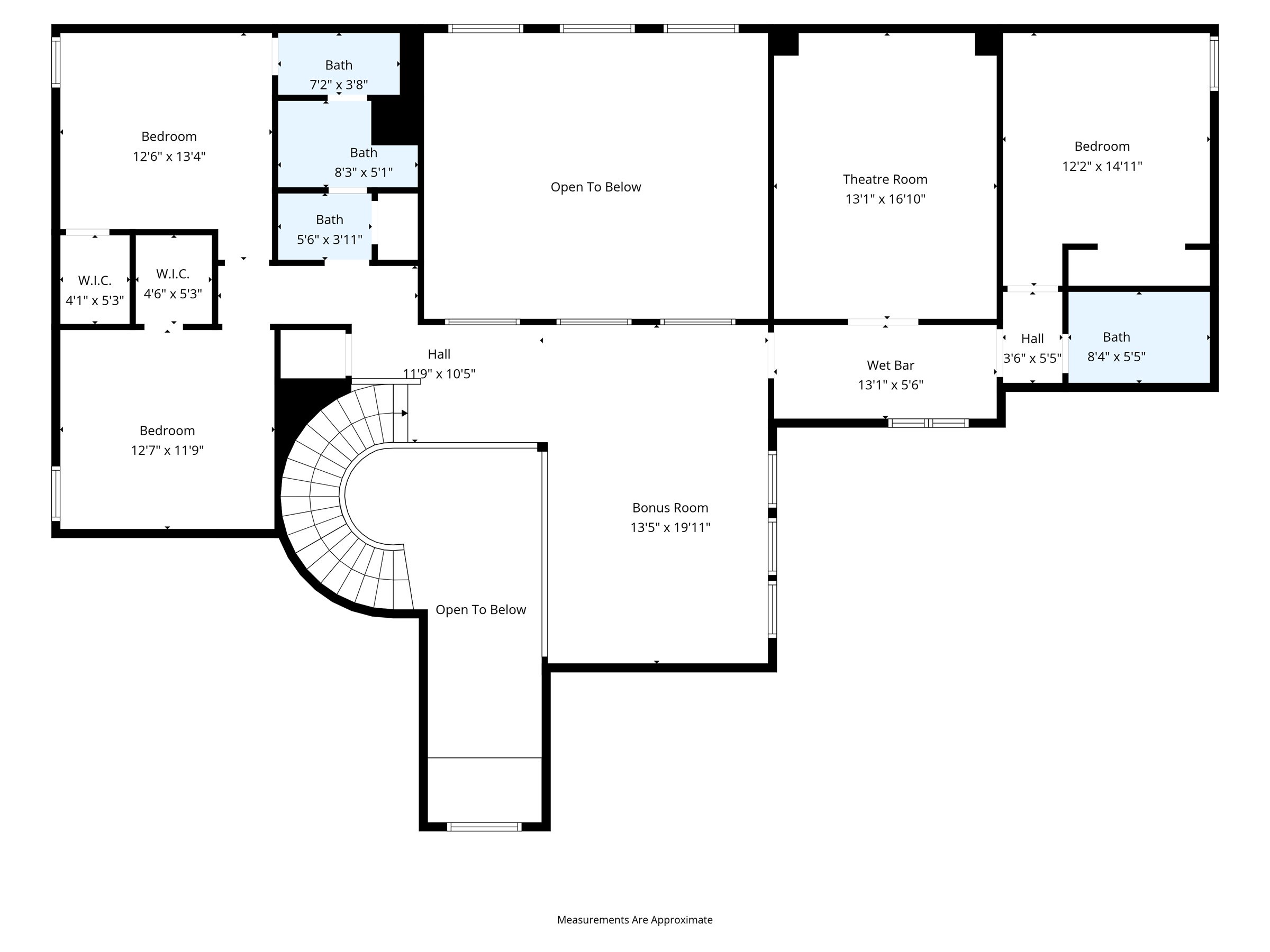 Floor plan, second floor (measurements approximate)
